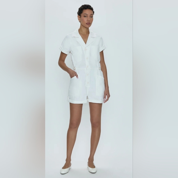 REVOLVE Pistola Parker Short Romper Ecru Small - Picture 13 of 13